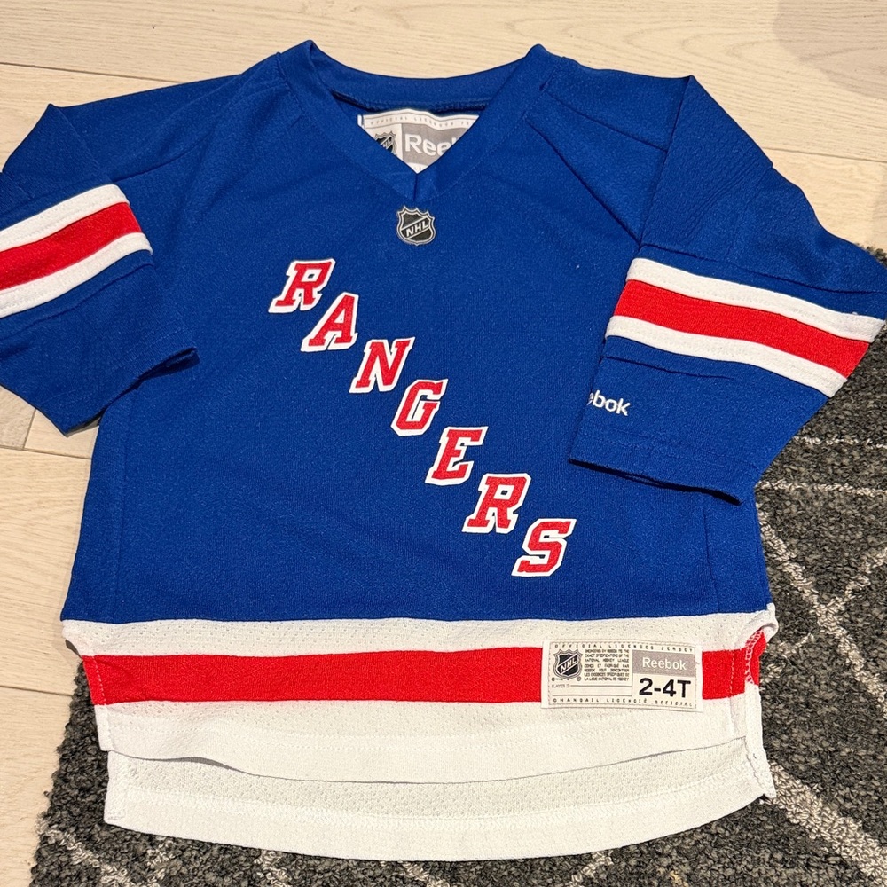 Reebok Kids Blue and Red Rangers Jersey Fits size 2-4t